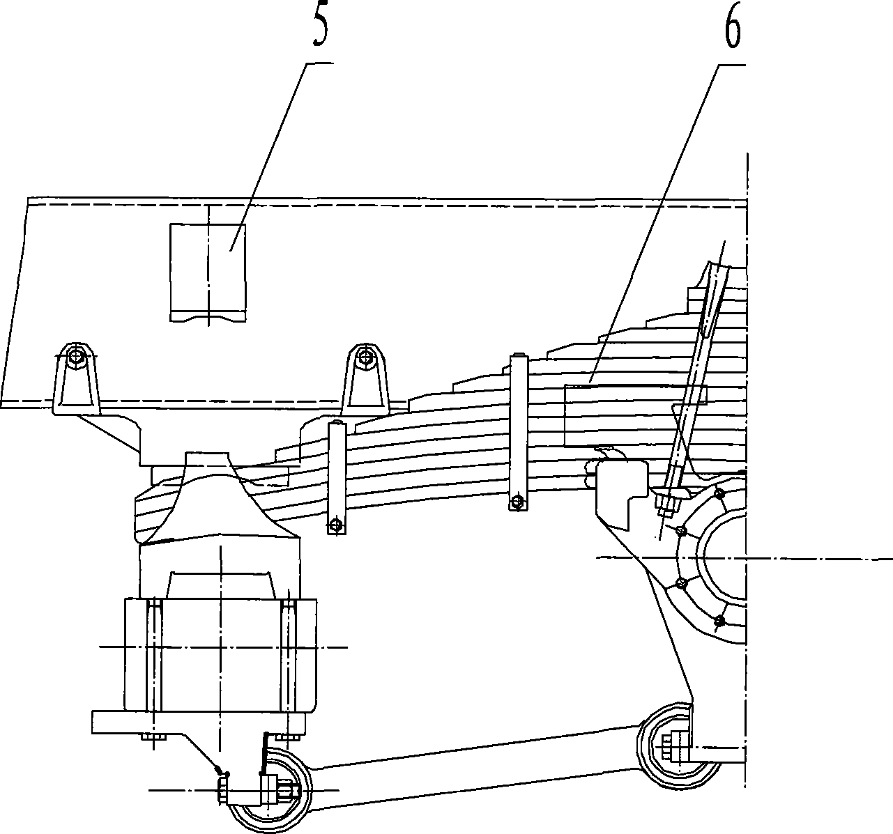 Self-discharging vehicle chassis assembly without sub frame