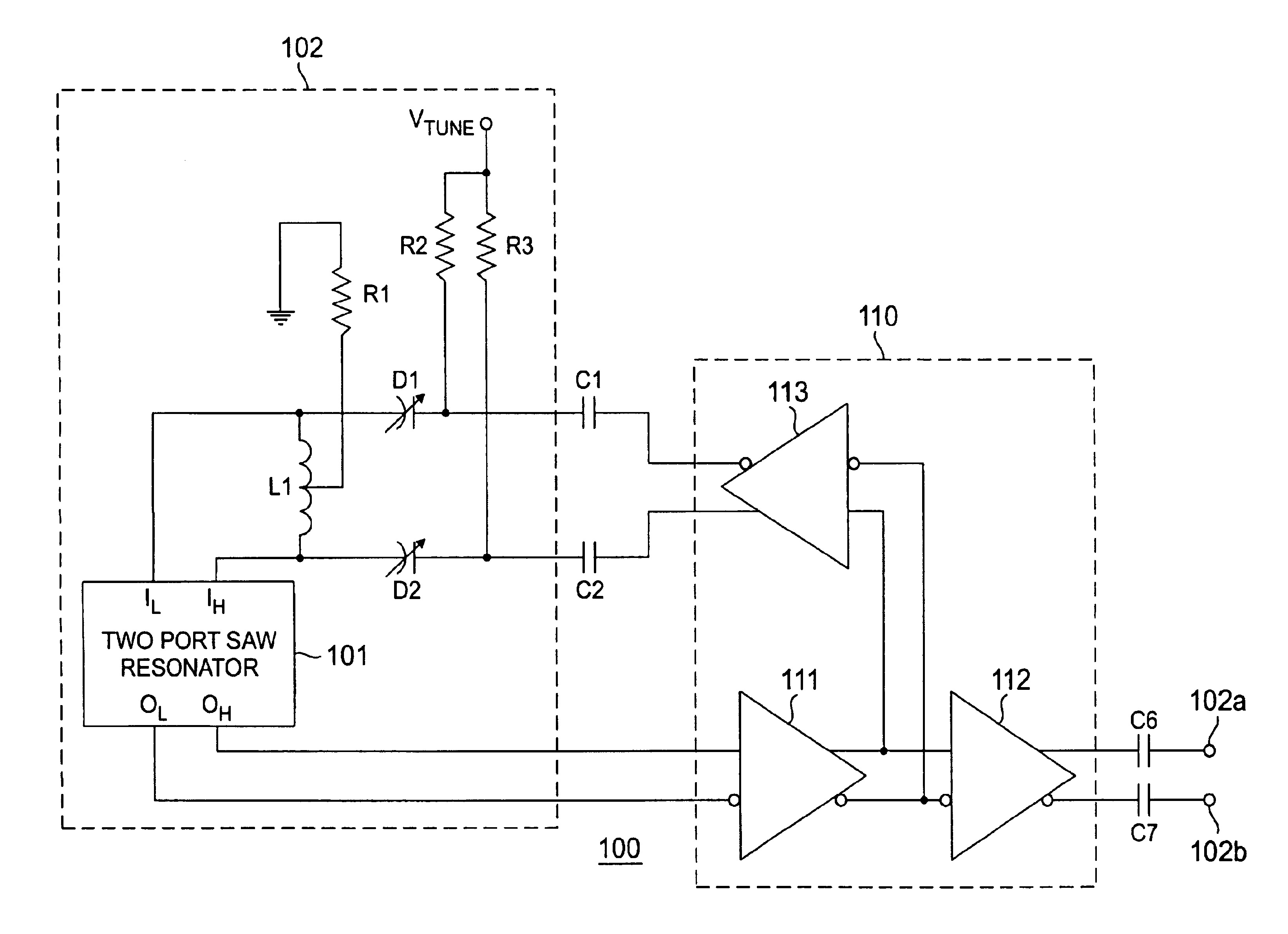 Noise resistant low phase noise, frequency tracking oscillators and methods of operating the same