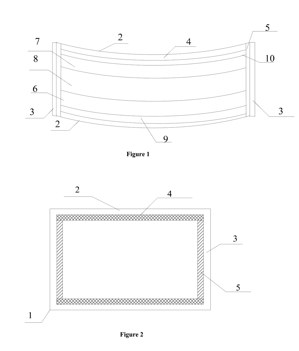 Curved display panel and display apparatus containing the same