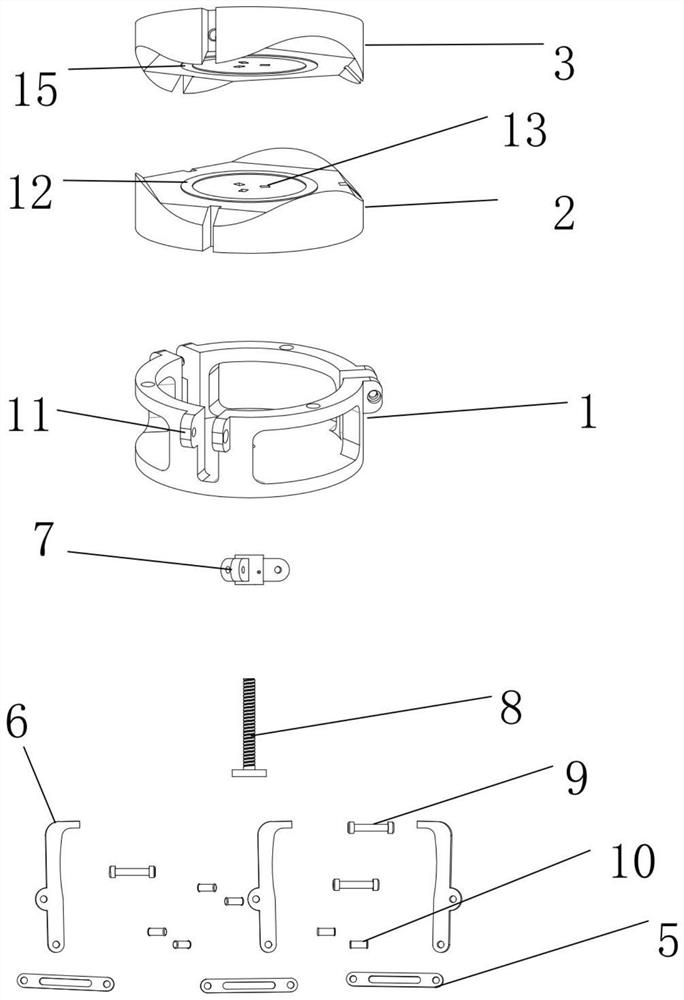 Small space docking mechanism based on molded surface guiding three-jaw locking action time sequence