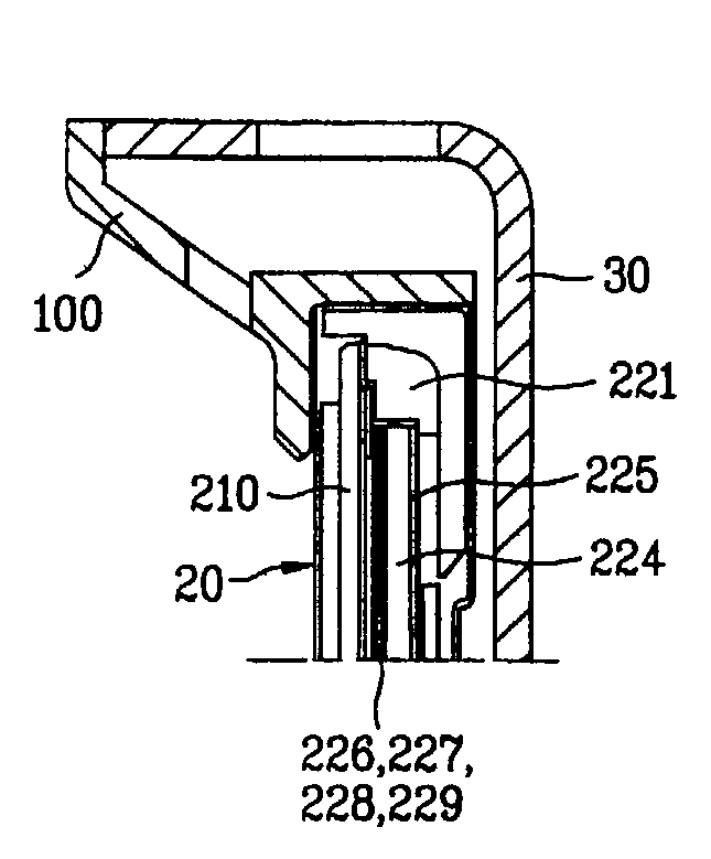 Structure for mounting flat panel display