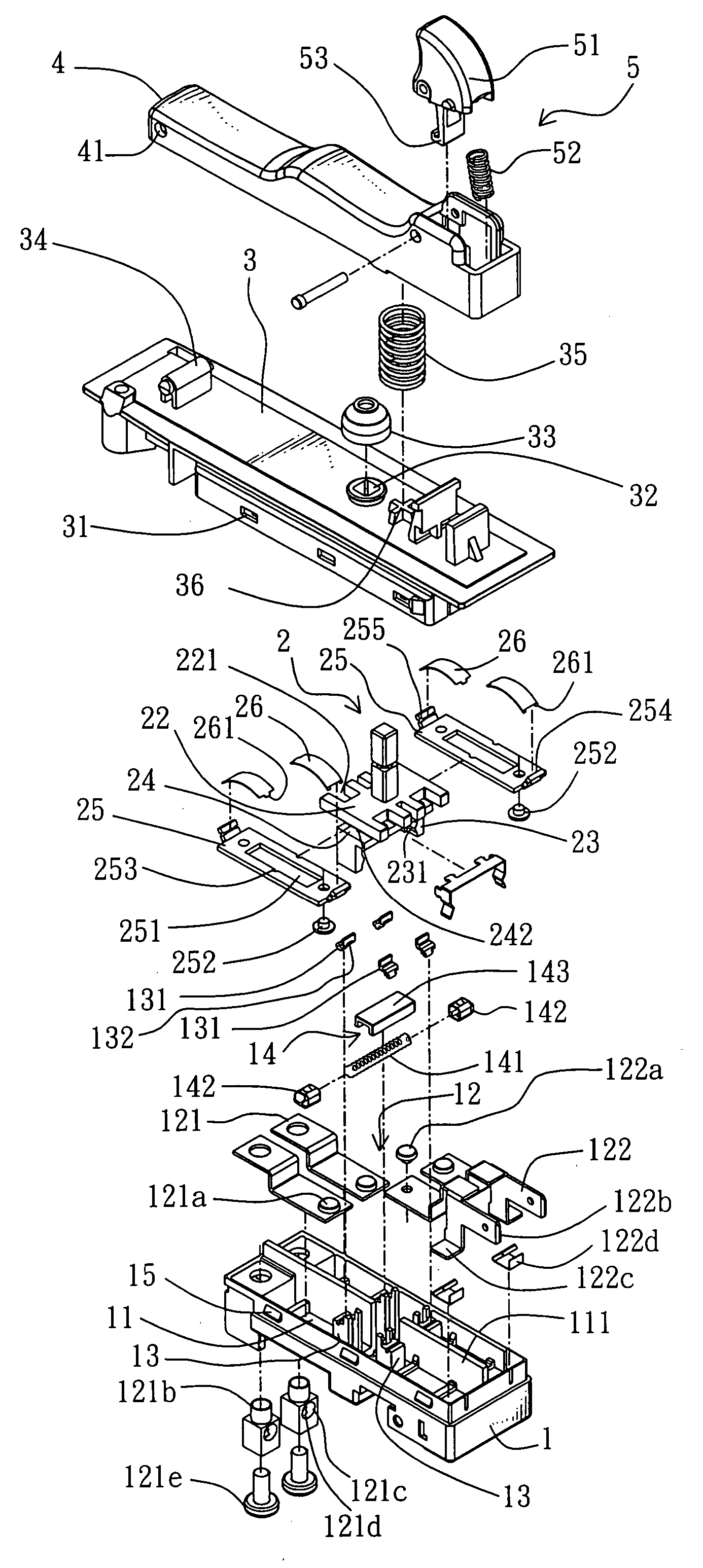 Press switch having a force-to-detach function