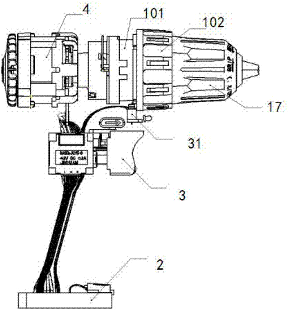 Lithium battery charging electronic torsion adjusting electric drill