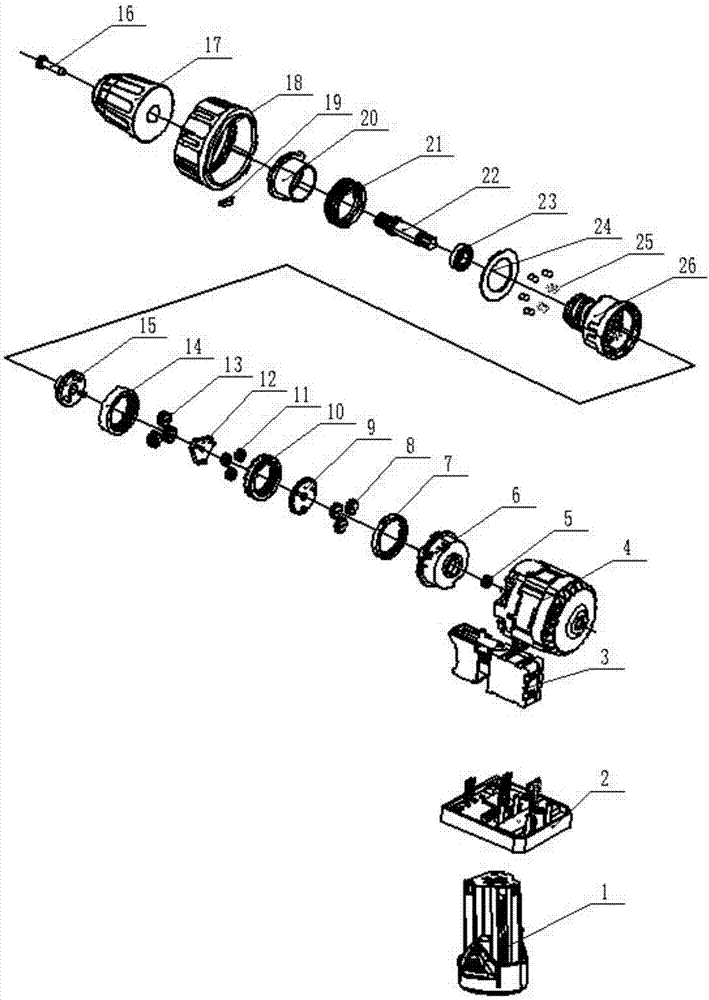 Lithium battery charging electronic torsion adjusting electric drill