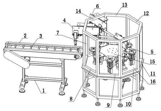 Fully-automatic semi-spiral energy-saving lamp powder-brushing machine and powder-brushing process thereof