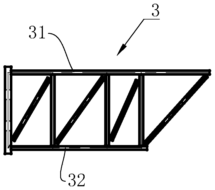 Truss load-bearing platform structure of three-pipe telescopic chimney