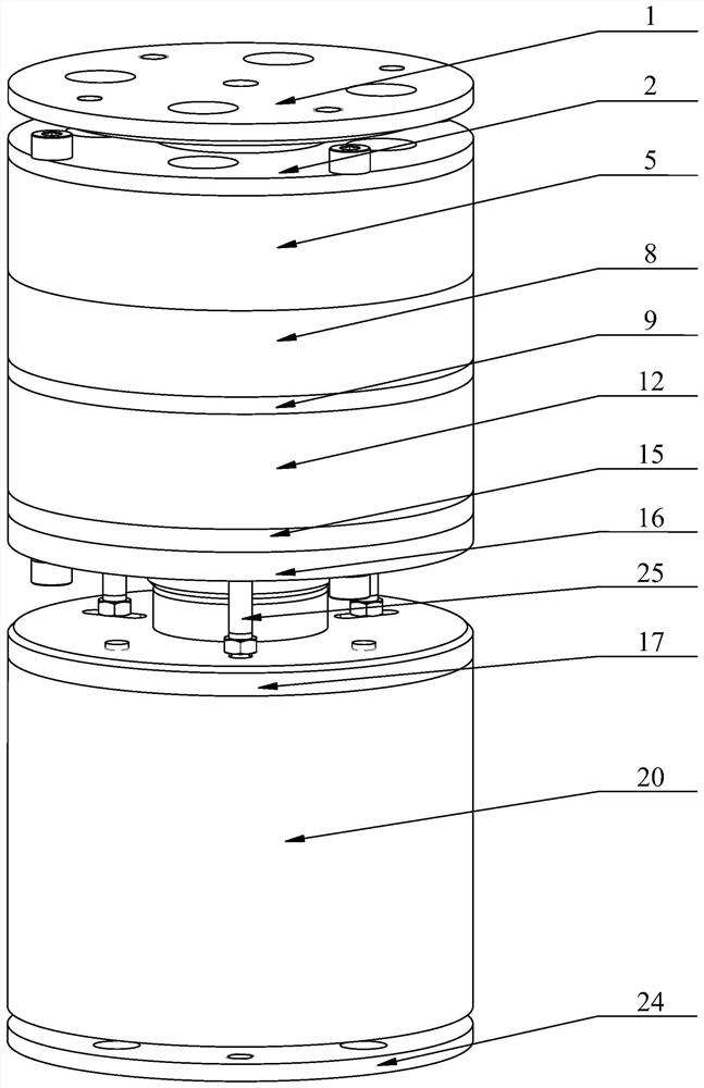 Flexible pull rod type series inter-dimensional decoupling wireless passive sensor