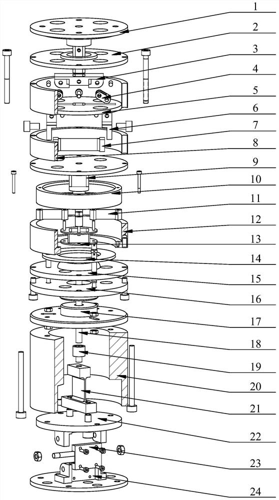 Flexible pull rod type series inter-dimensional decoupling wireless passive sensor