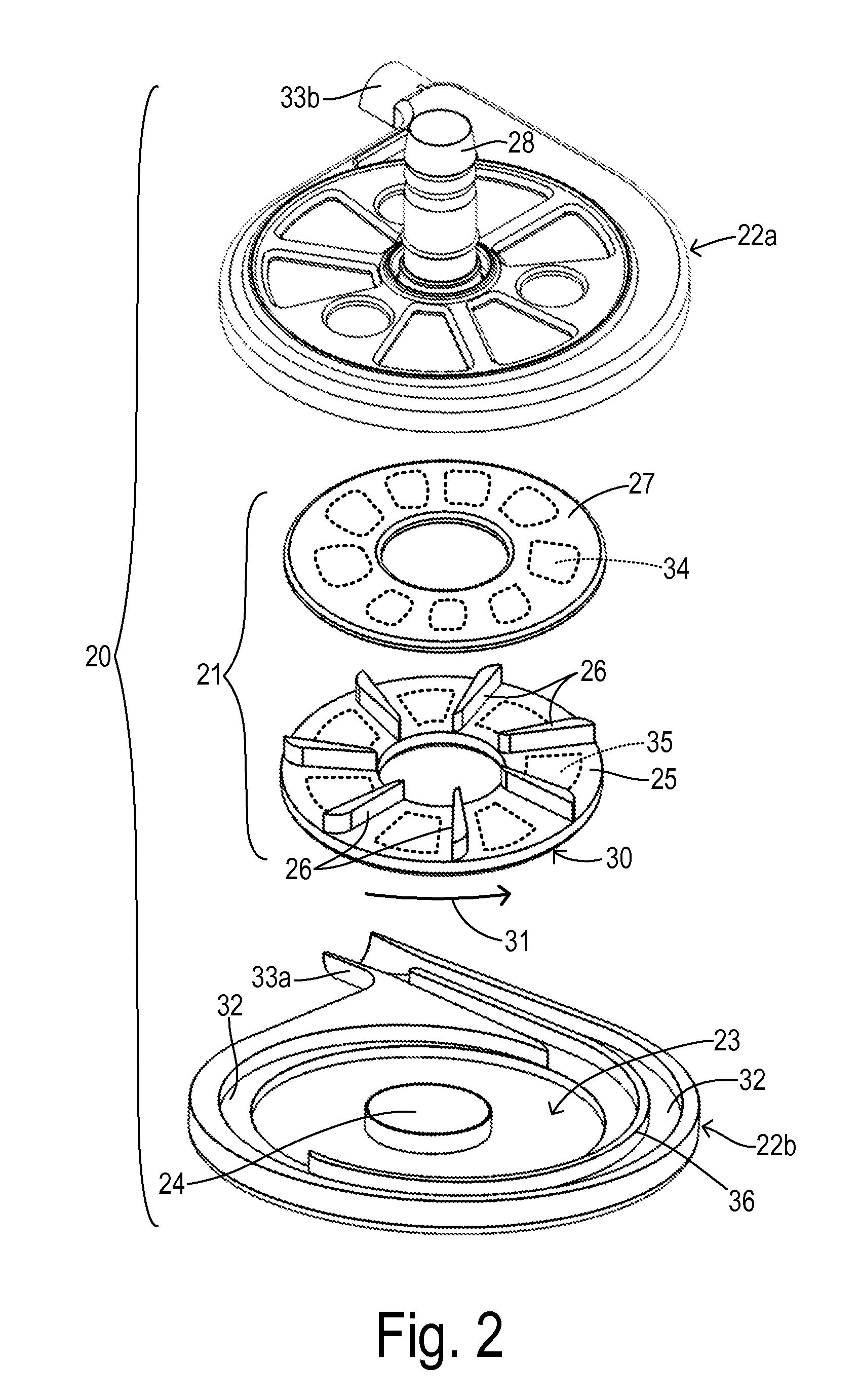 Rotary pump with levitated impeller having thrust bearing for improved startup