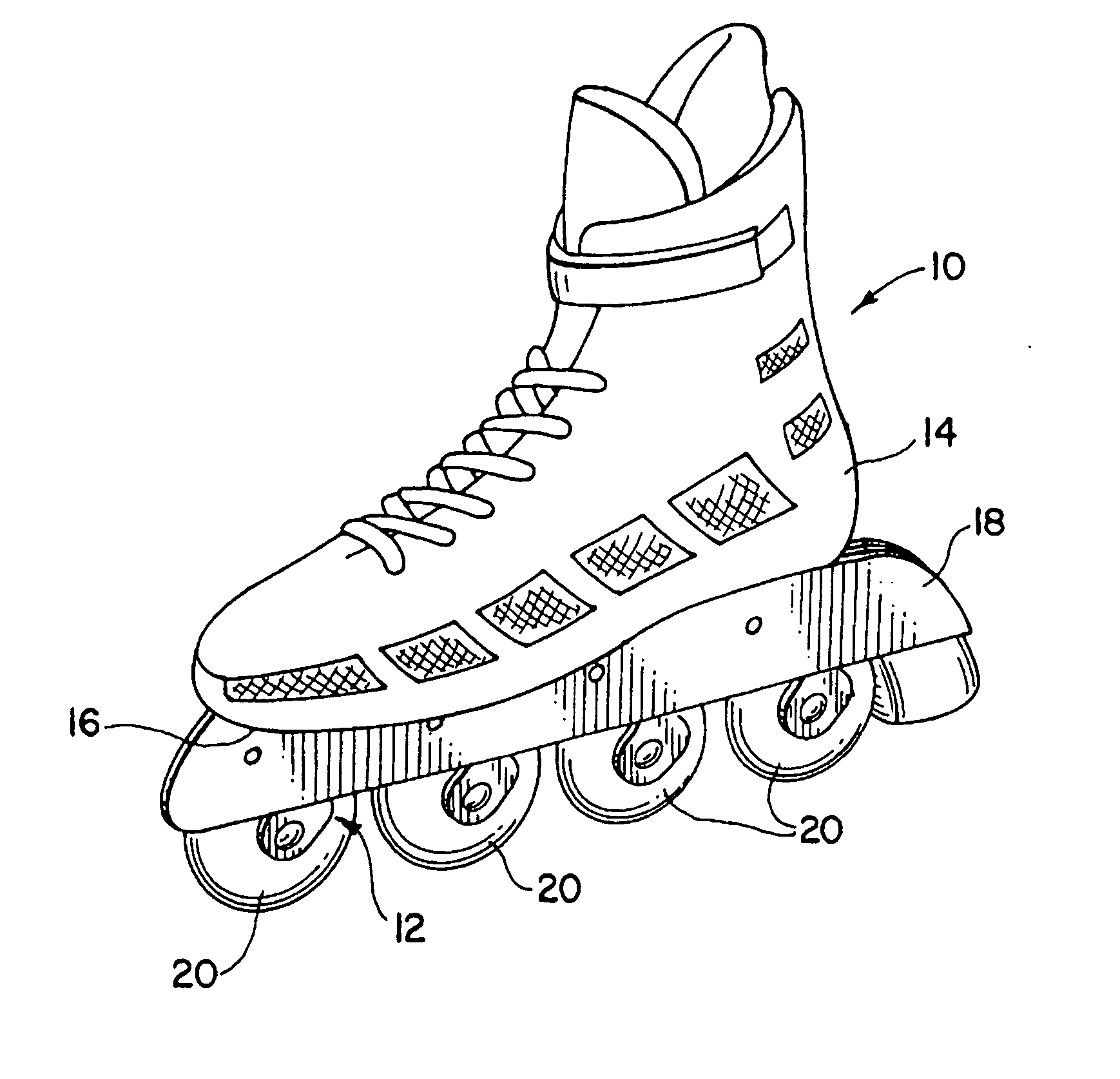 Independent suspension system for in-line skates having rocker arms and adjustable springs