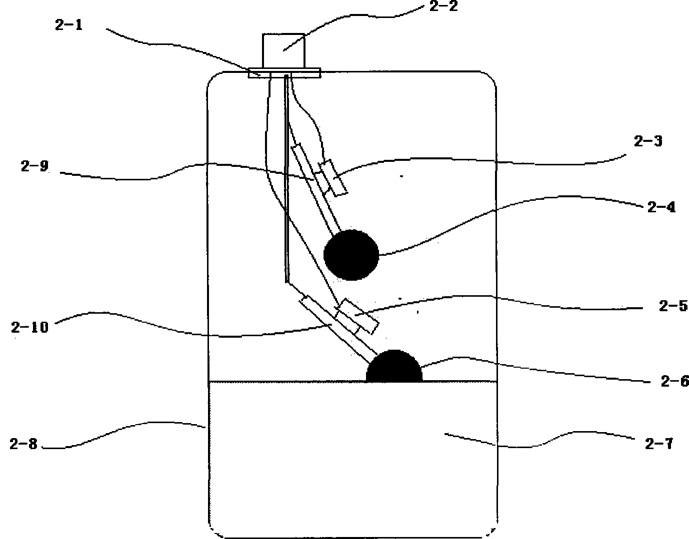 Tilting pendulum type float ball liquid level meter