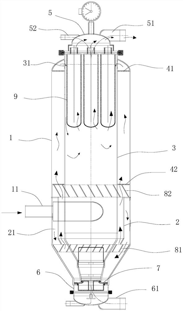 Mine water suspended matter treatment device, working method and treatment method