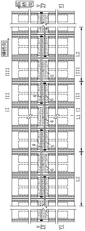 Hollow slab wide bridge structure for reinforcing hinge joints through batch transverse tensioning and construction method of hollow slab wide bridge structure