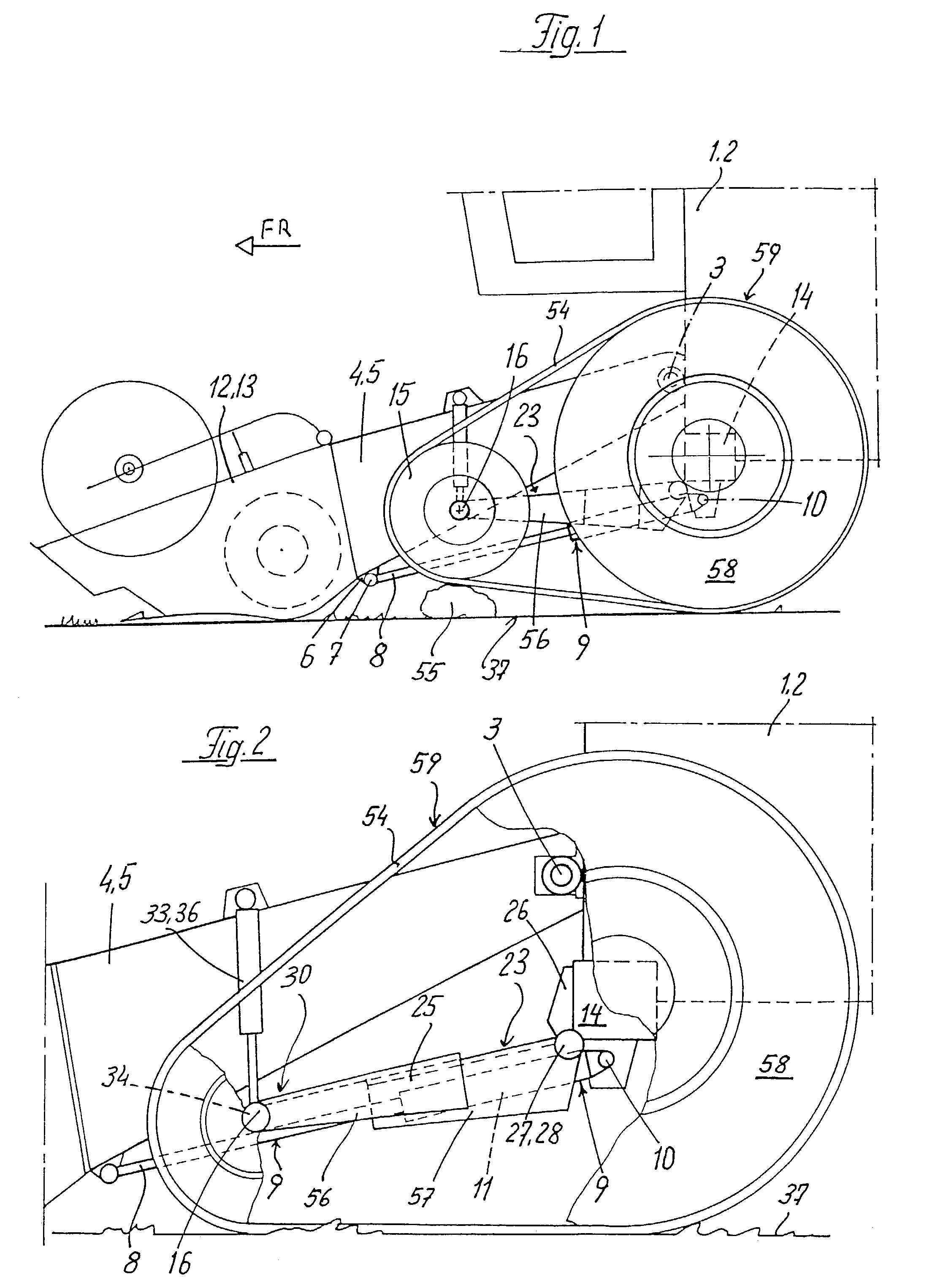Support wheel arrangement for agricultural working machine, and agricultural working machine provided therewith