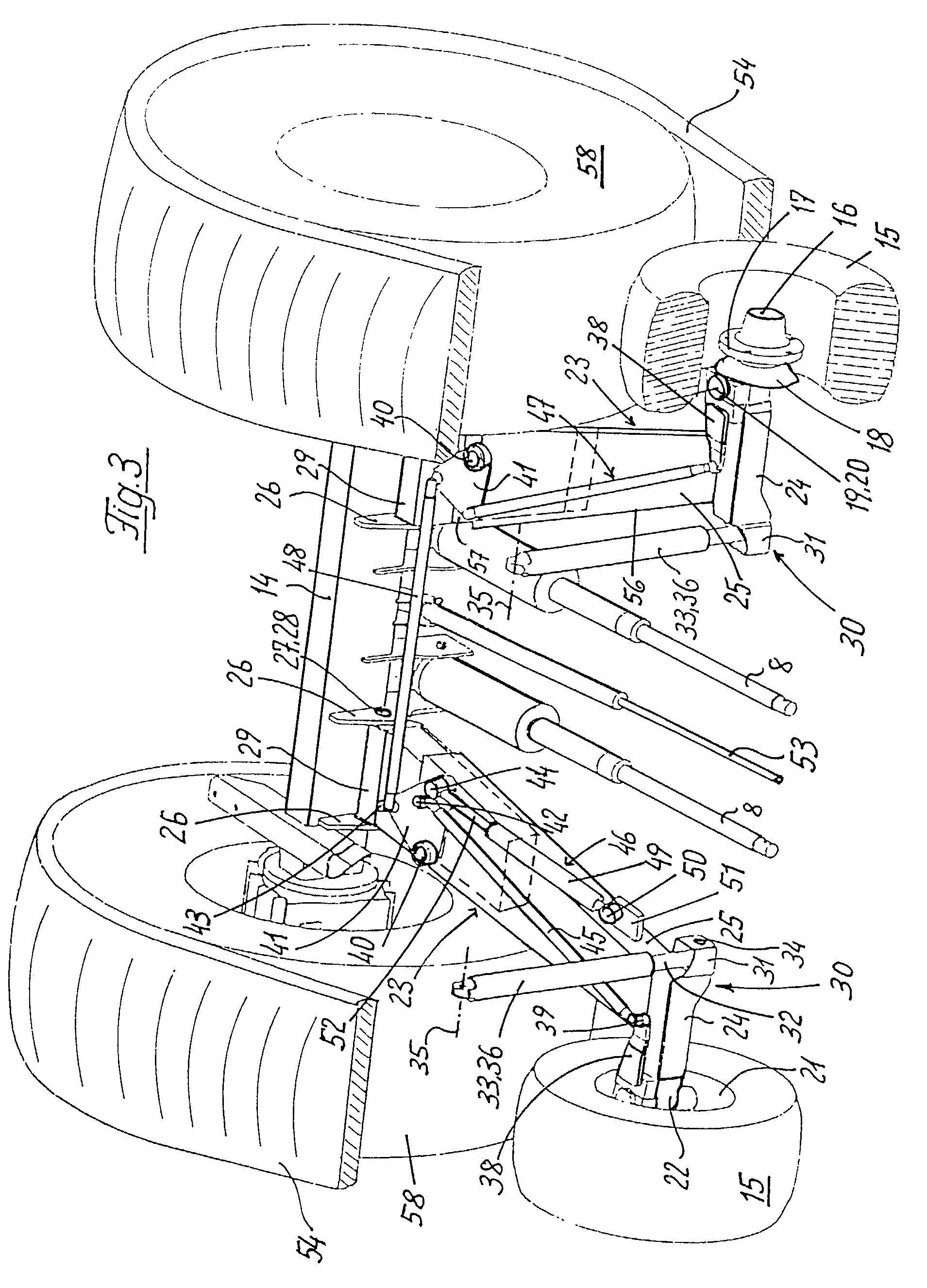 Support wheel arrangement for agricultural working machine, and agricultural working machine provided therewith
