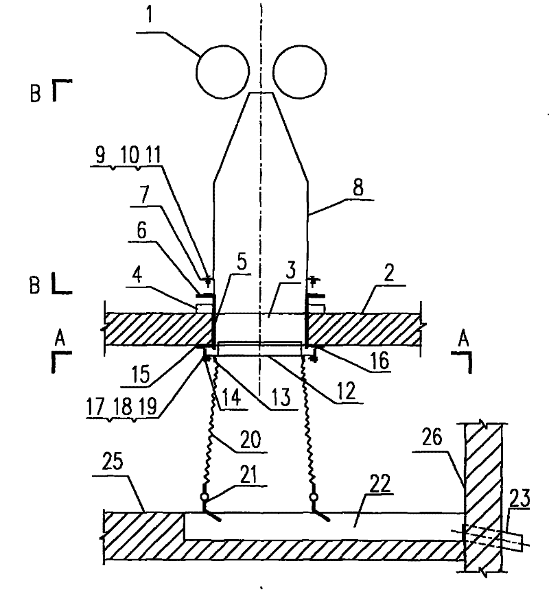 Water receiving device for measuring hole of upper and lower surface detection instruments