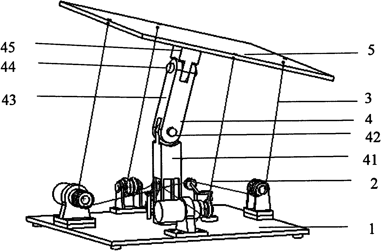 Two-degree freedom rope traction and parallel-connection mechanism