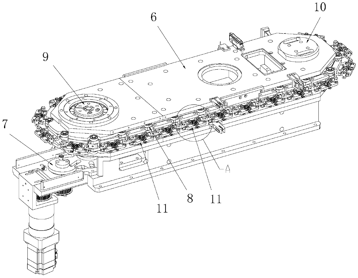 Annular conveying mechanism for assembling cylindrical lithium ion battery cap assembly