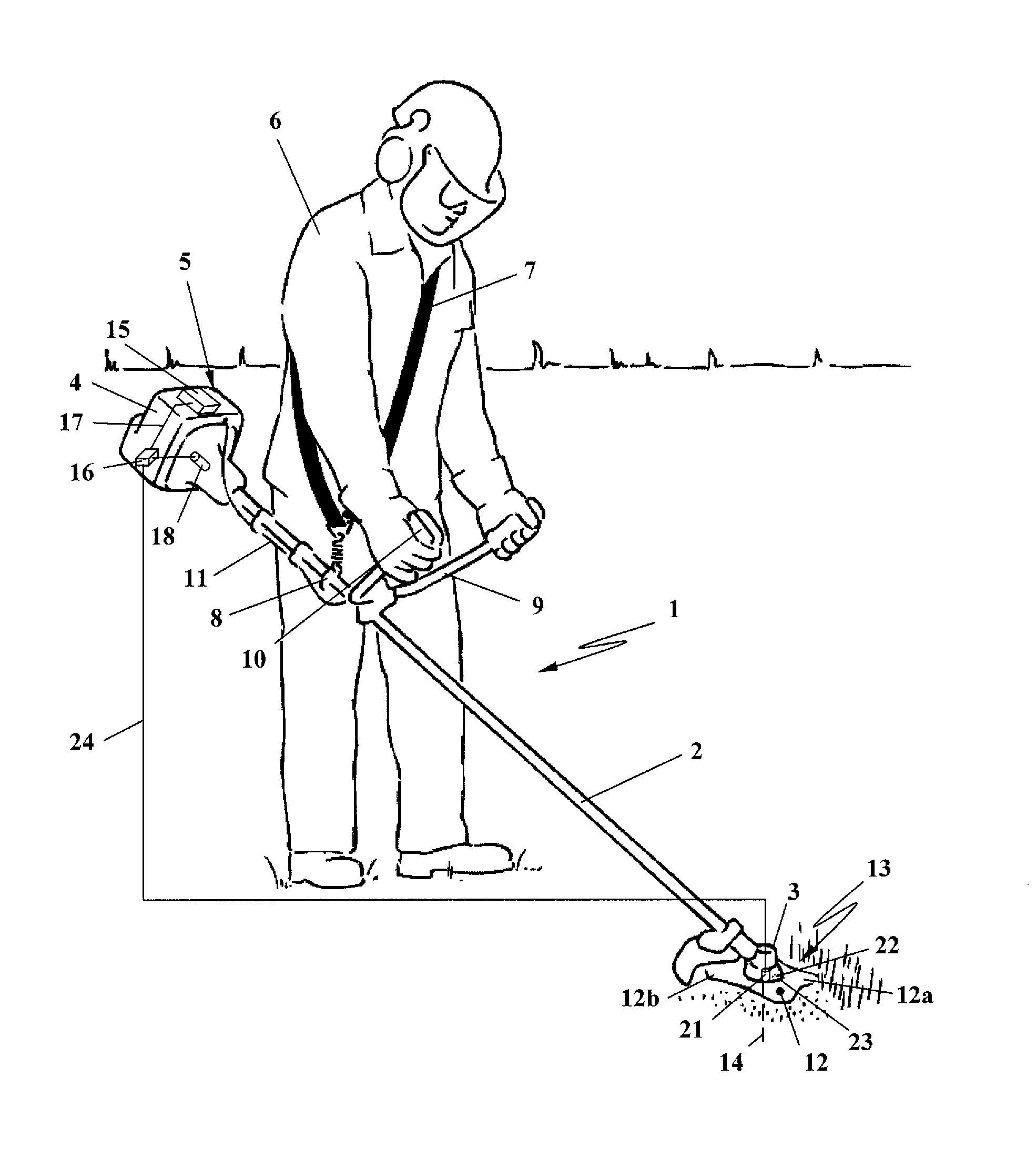 Handheld work apparatus with switchable power