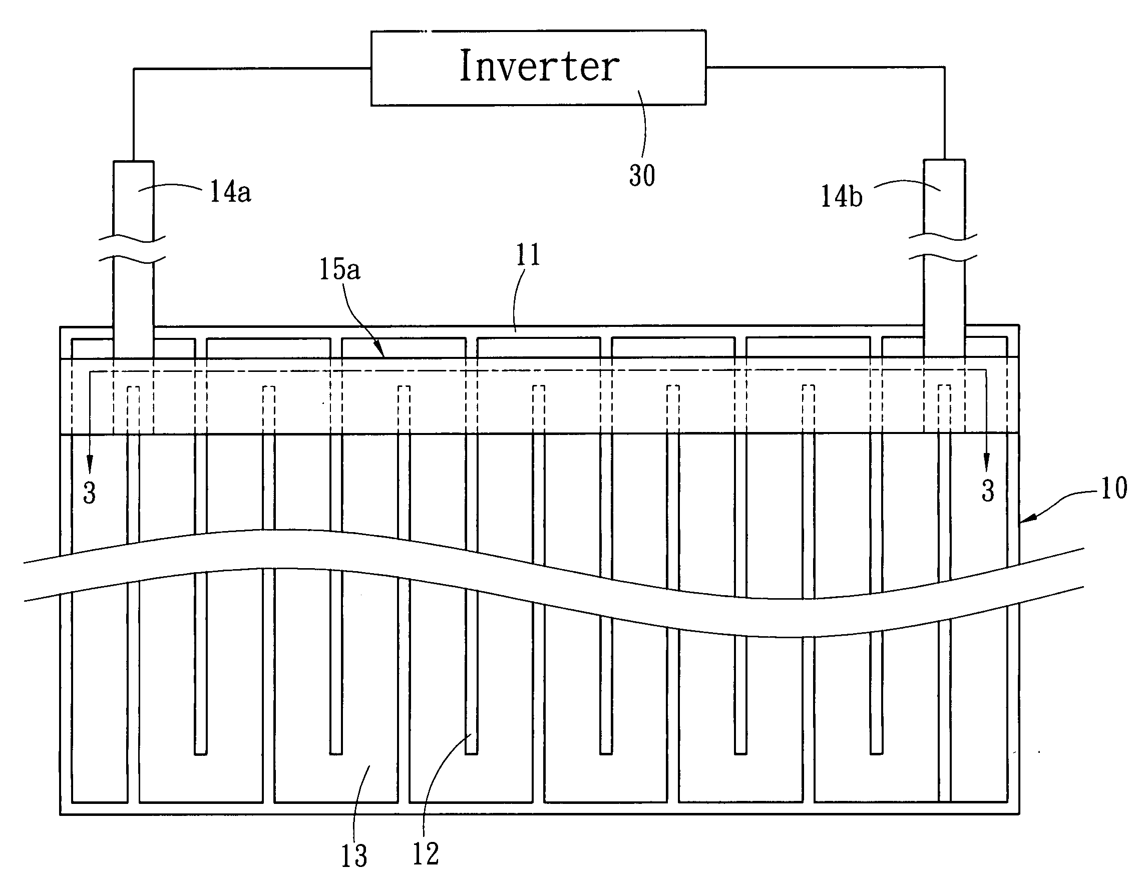 Electrode structure of planar lamp