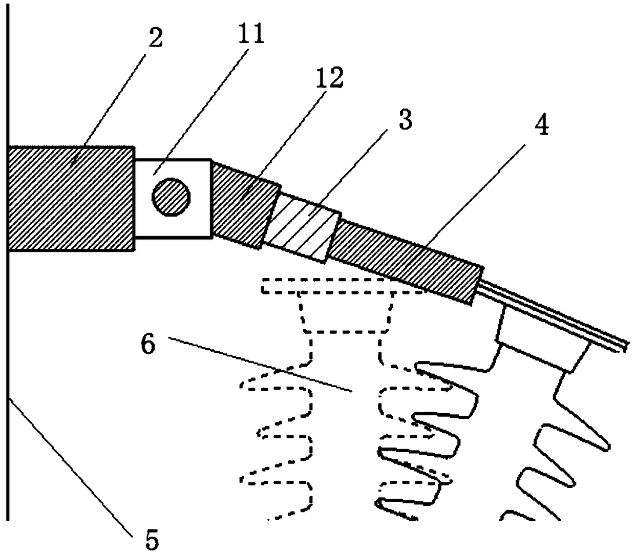 Test object connection device of mechanical fatigue testing machine