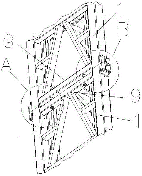 Connecting device for frame sheet modules of vertical circulating stereoscopic garage frame sheets