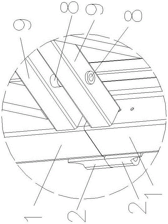 Connecting device for frame sheet modules of vertical circulating stereoscopic garage frame sheets