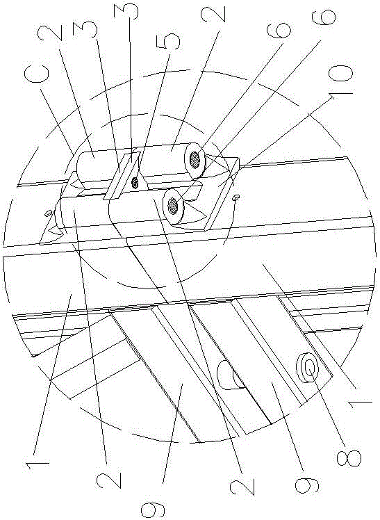 Connecting device for frame sheet modules of vertical circulating stereoscopic garage frame sheets