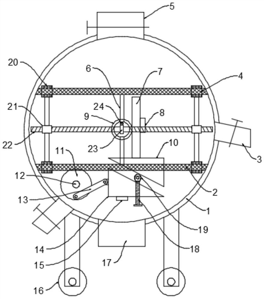 Swing sand screening device for buildings