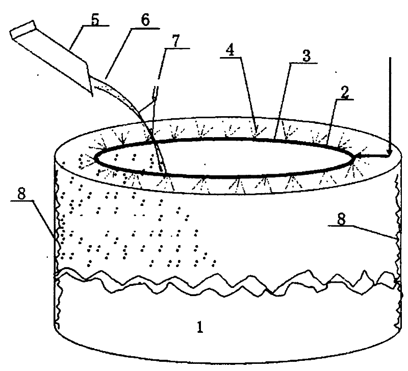 Protecting device of dissolving tank inner wall of alkali recovery furnace