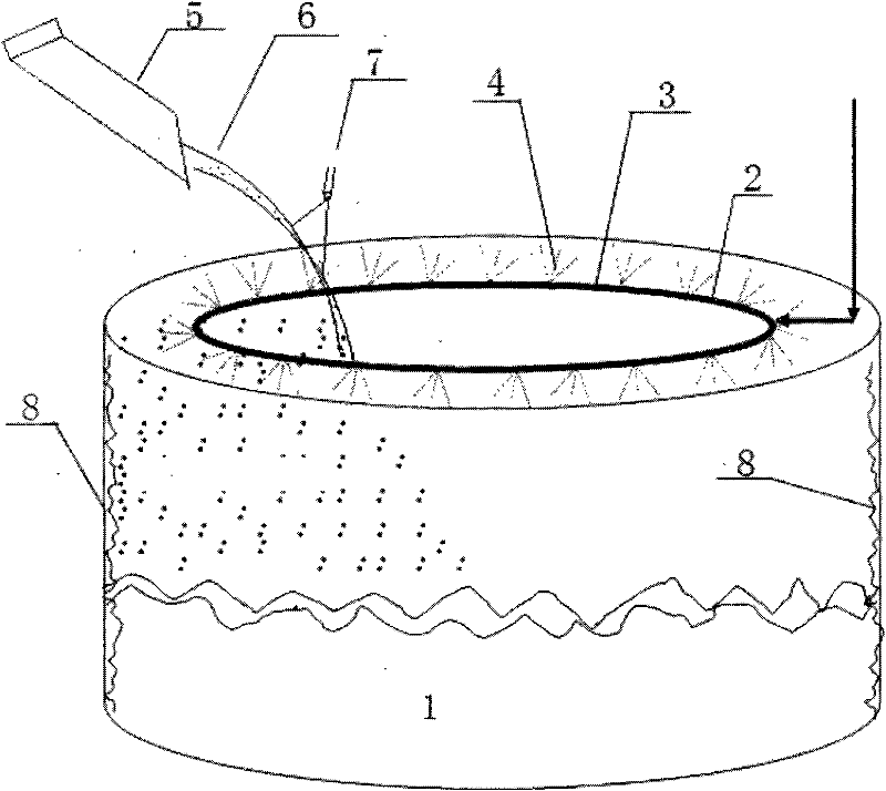 Protecting device of dissolving tank inner wall of alkali recovery furnace