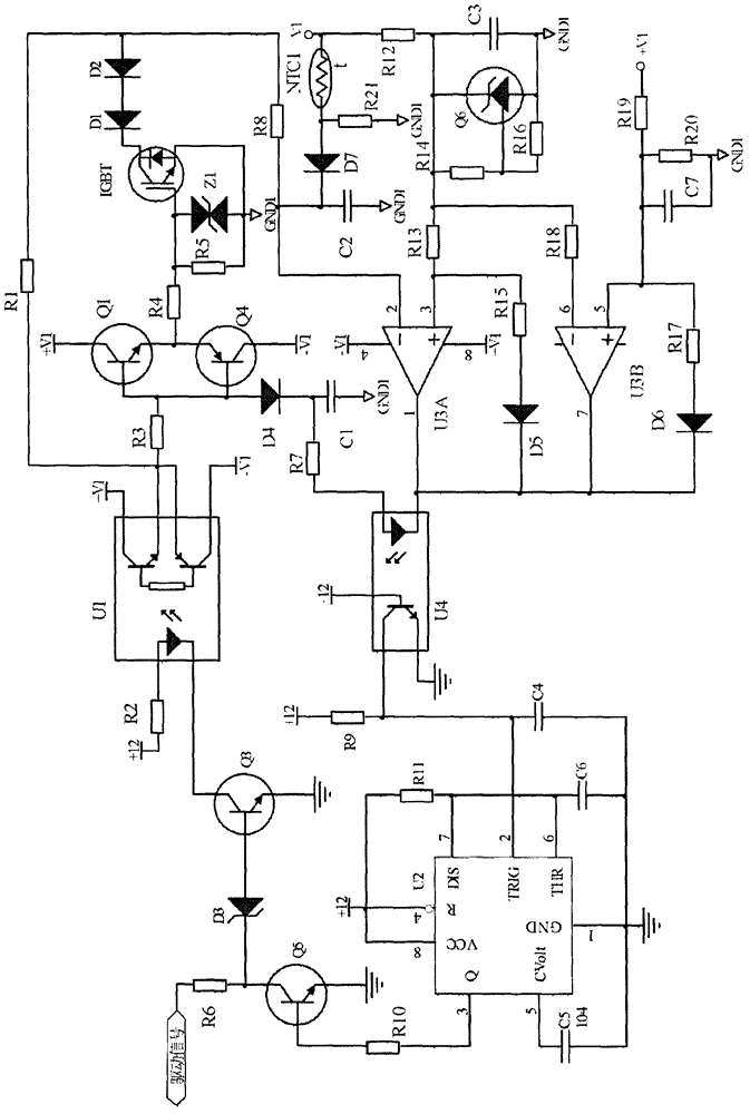 IGBT (Insulated Gate Bipolar Translator) driving protection circuit