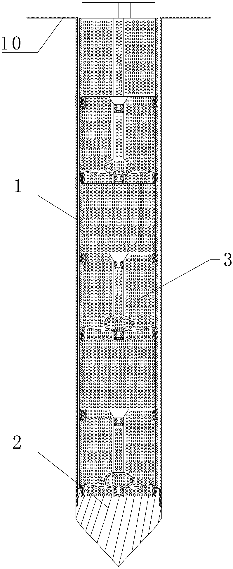 Modular device capable of realizing multilayer liquid taking in saturated or unsaturated soil