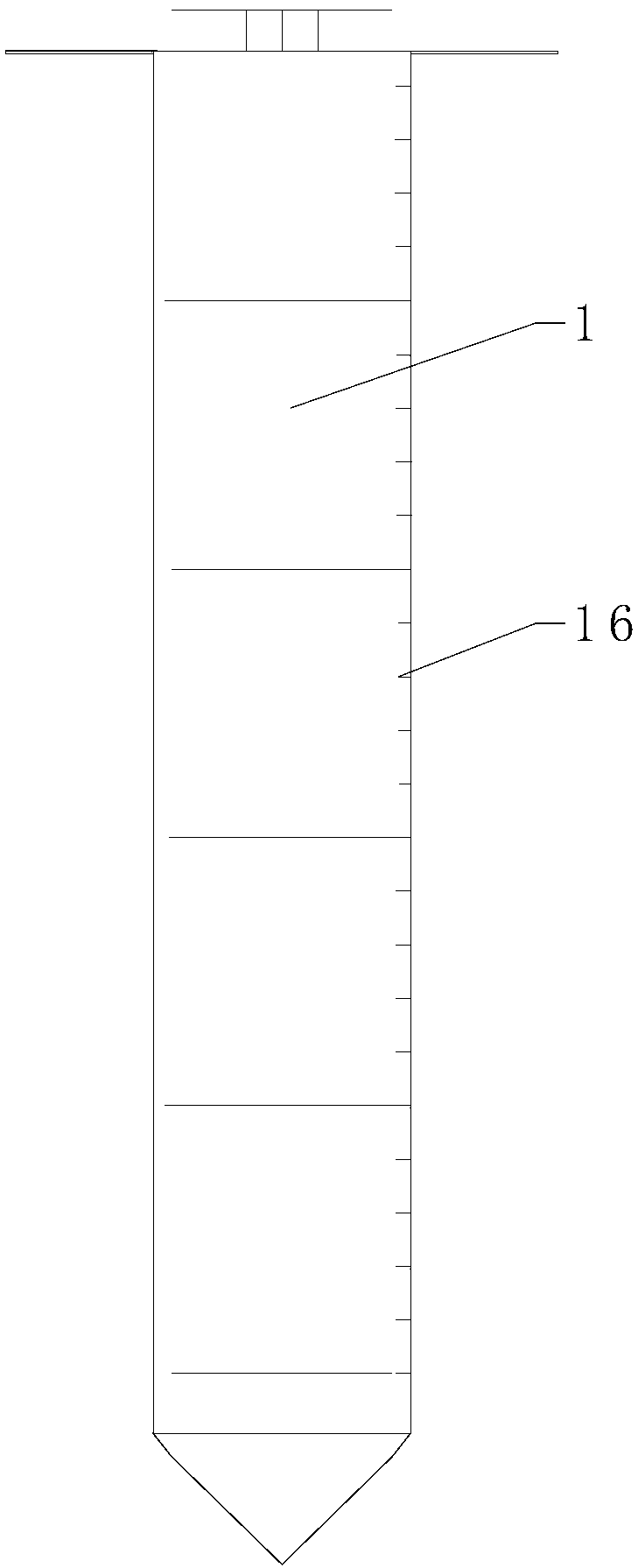 Modular device capable of realizing multilayer liquid taking in saturated or unsaturated soil