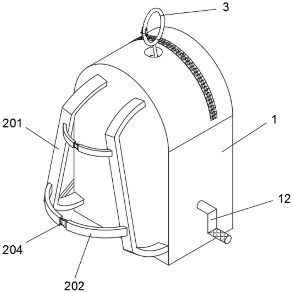 Tower crane emergency escape self-rescue knapsack type slow down device and its use method