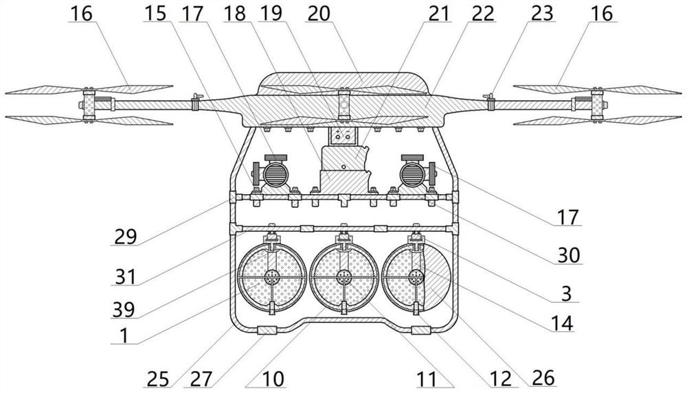 Unmanned aerial vehicle fire extinguishing bomb throwing device with electronic suction cup control function