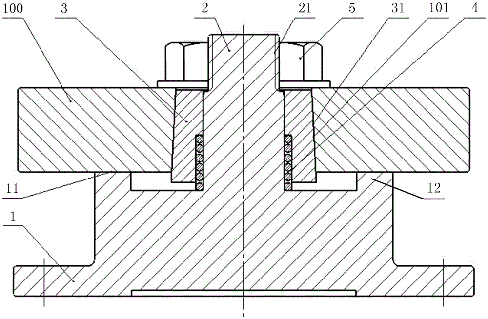 Self-centering clamp used for taper hole product