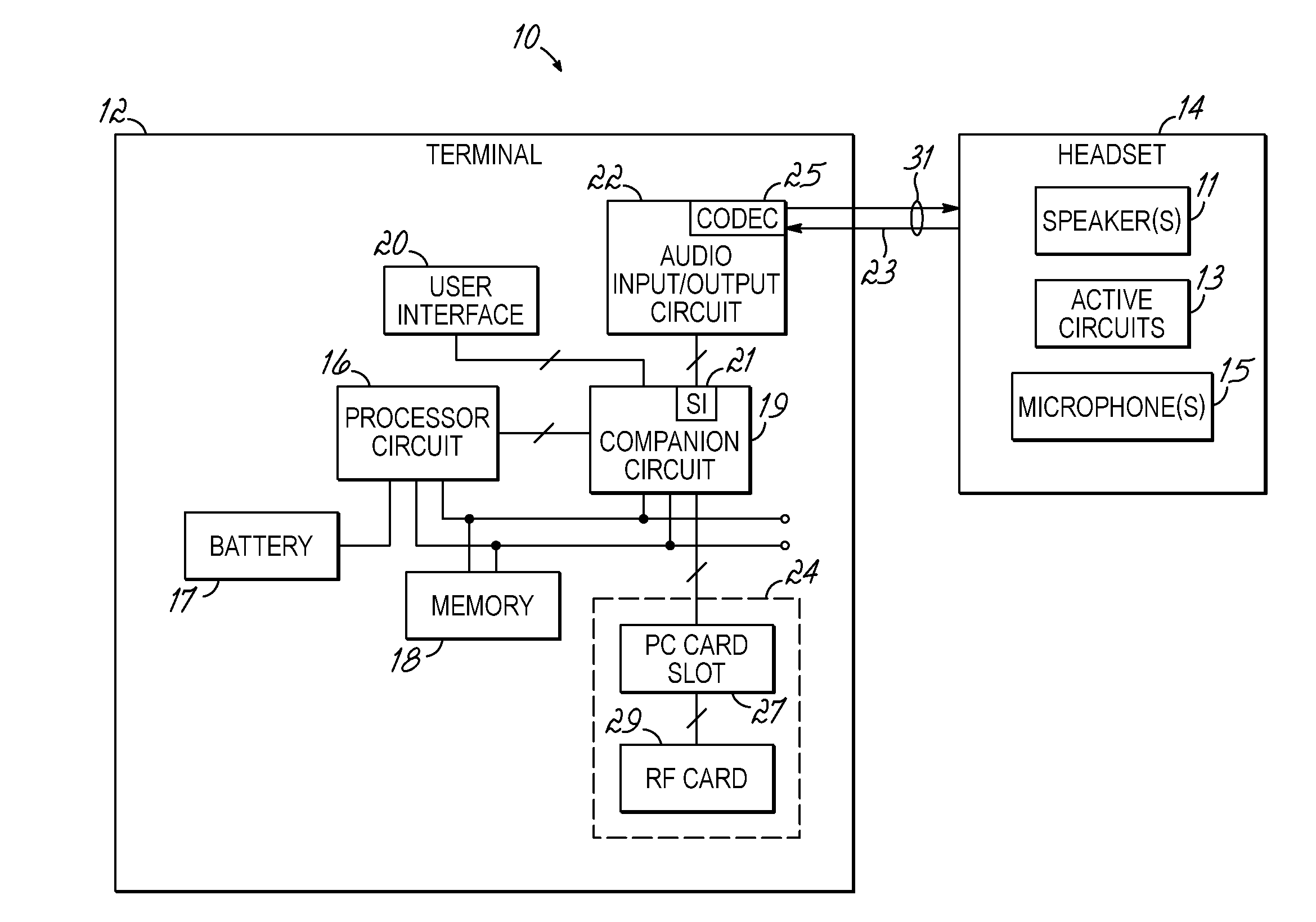 Method and system for power delivery to a headset