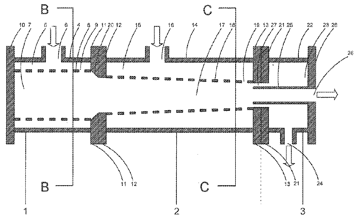 Multi-stage axial flow cyclone separator