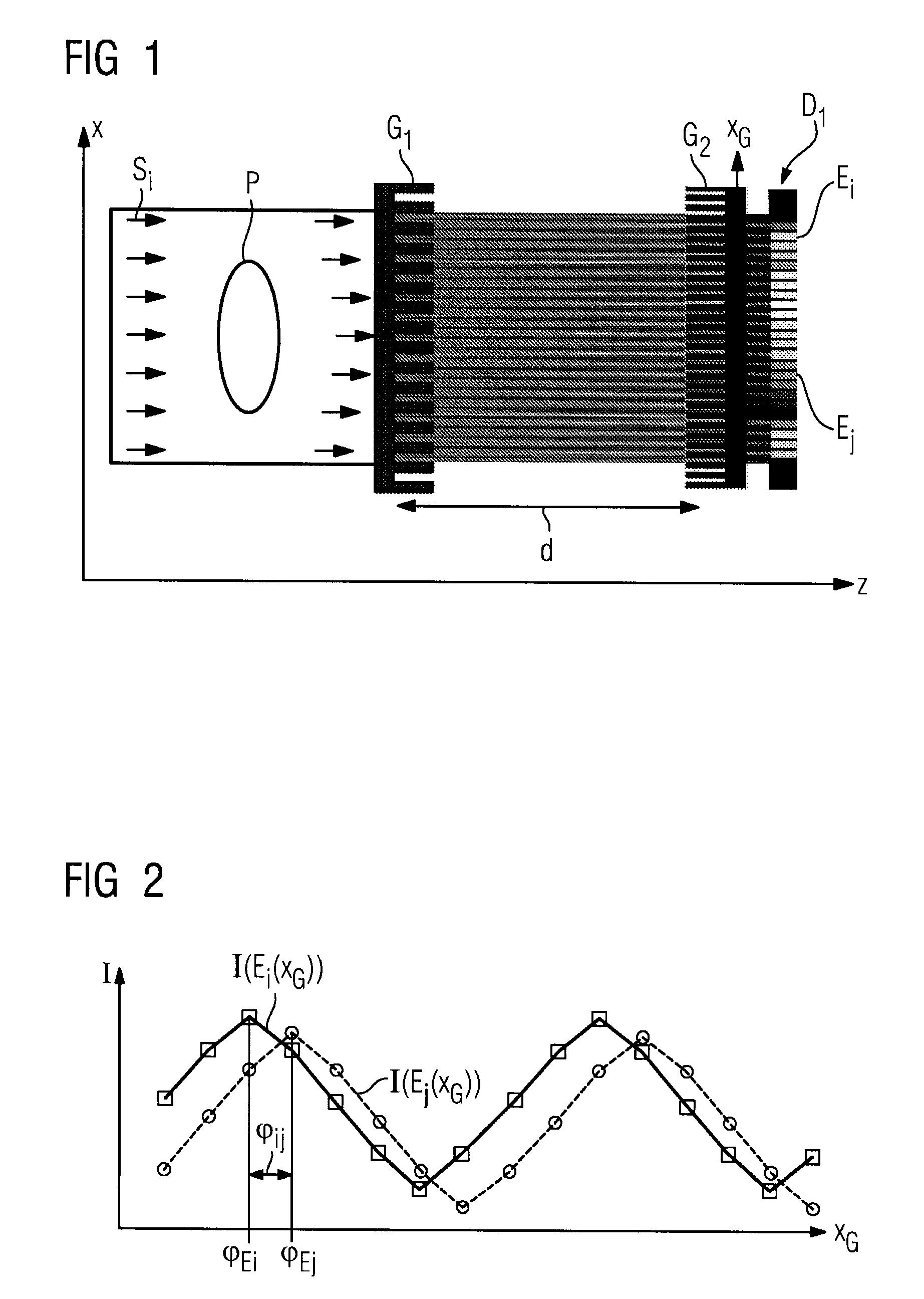 Focus detector arrangement and method for generating contrast x-ray images