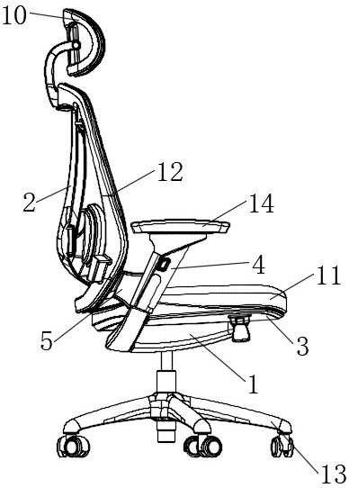 Backward-leaning self-adaptive high-performance office chair