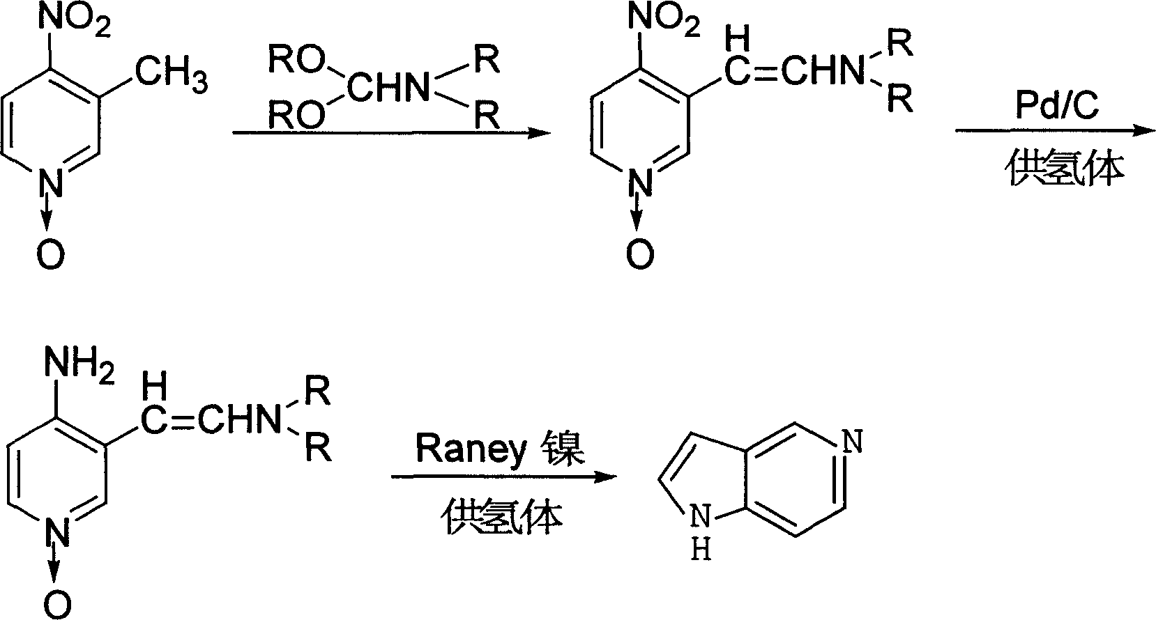 5-aza-indole preparation method