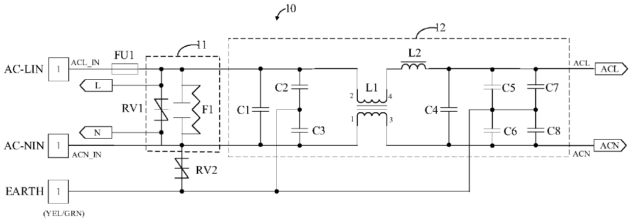 Air conditioner filter circuit, air conditioner controller and air conditioner