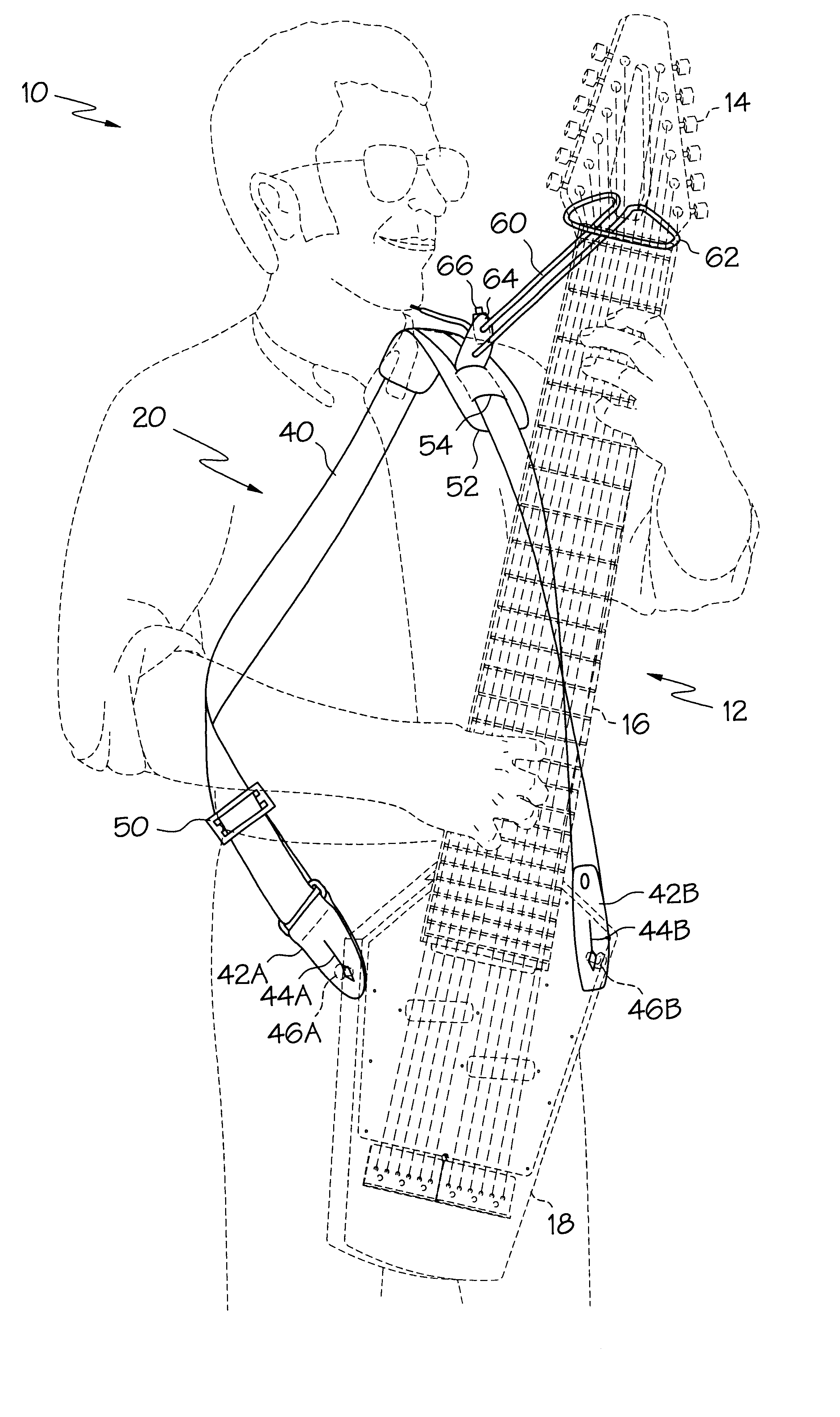 Method and strap support assembly for holding musical instrument in upright position