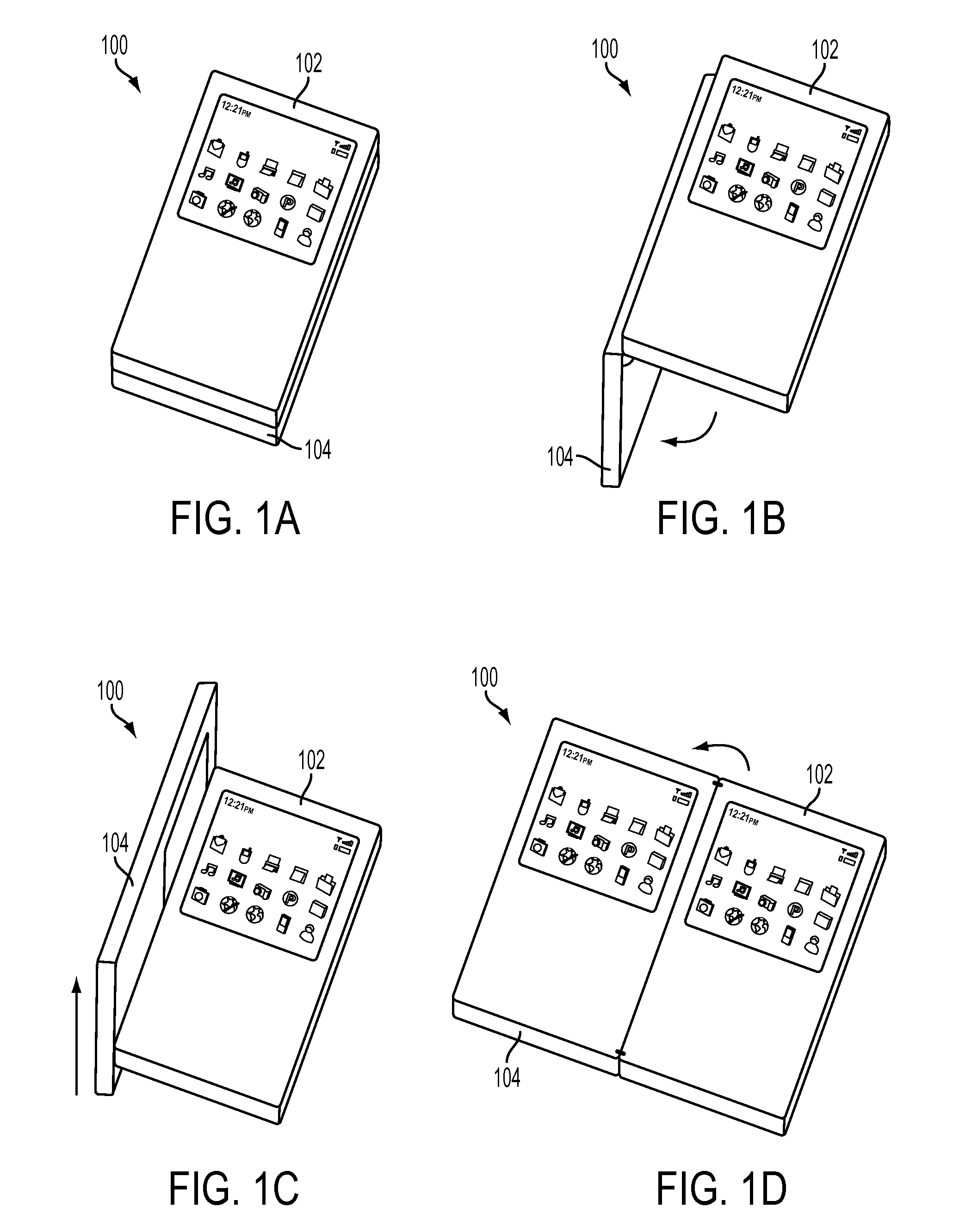 Multiple displays for a portable electronic device and a method of use