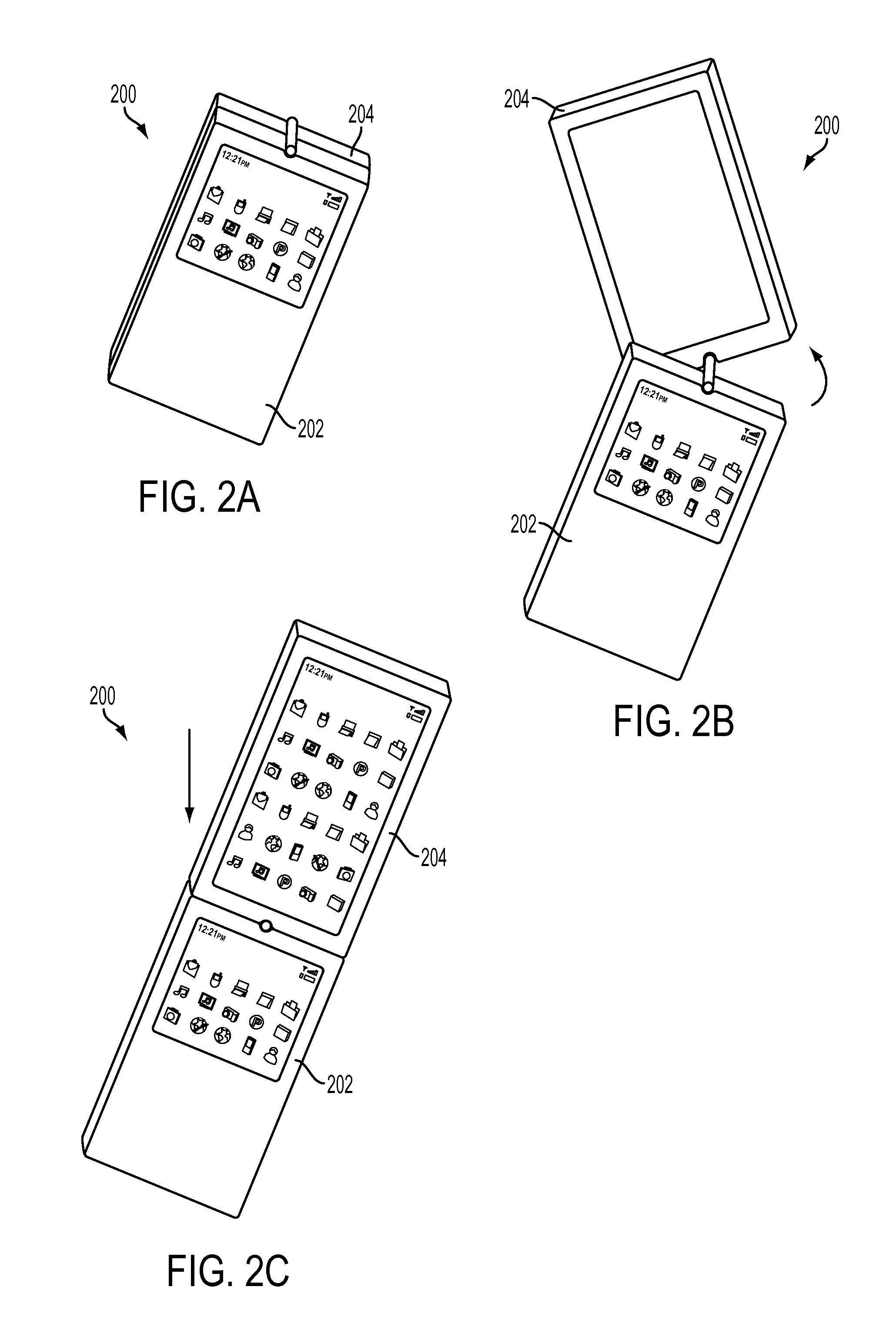 Multiple displays for a portable electronic device and a method of use