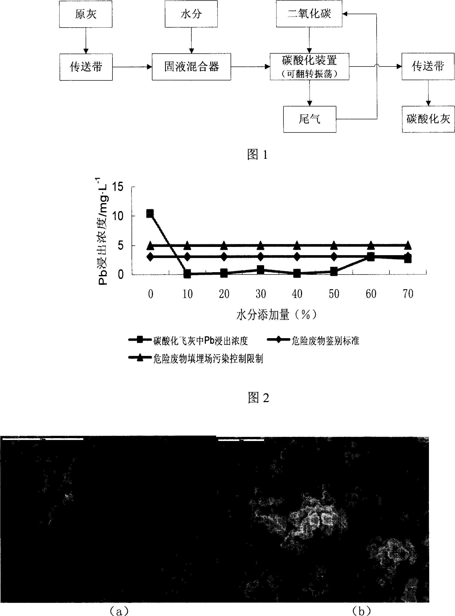 Method for stabilizing treatment of refuse burning fly ash by using accelerated carbonation process