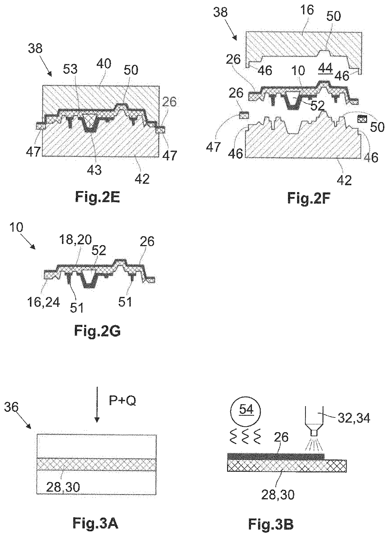 Trim component for covering an interior space of a means for transporting passengers as well as method for producing such a trim component