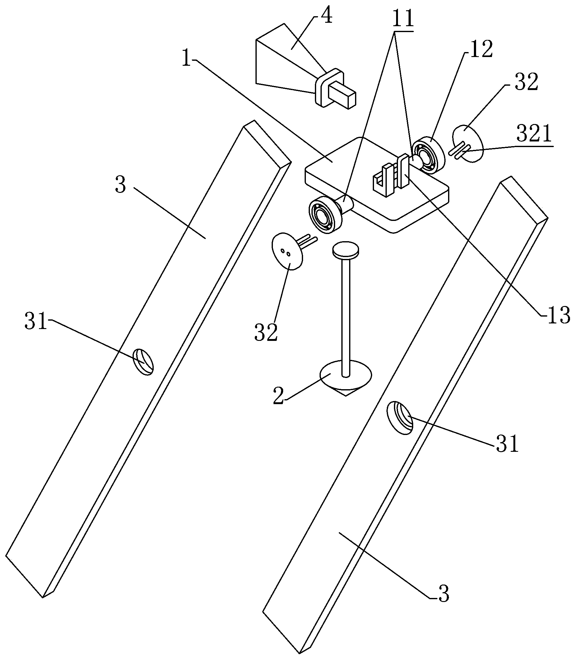 Adaptive fixing device for field strength antenna