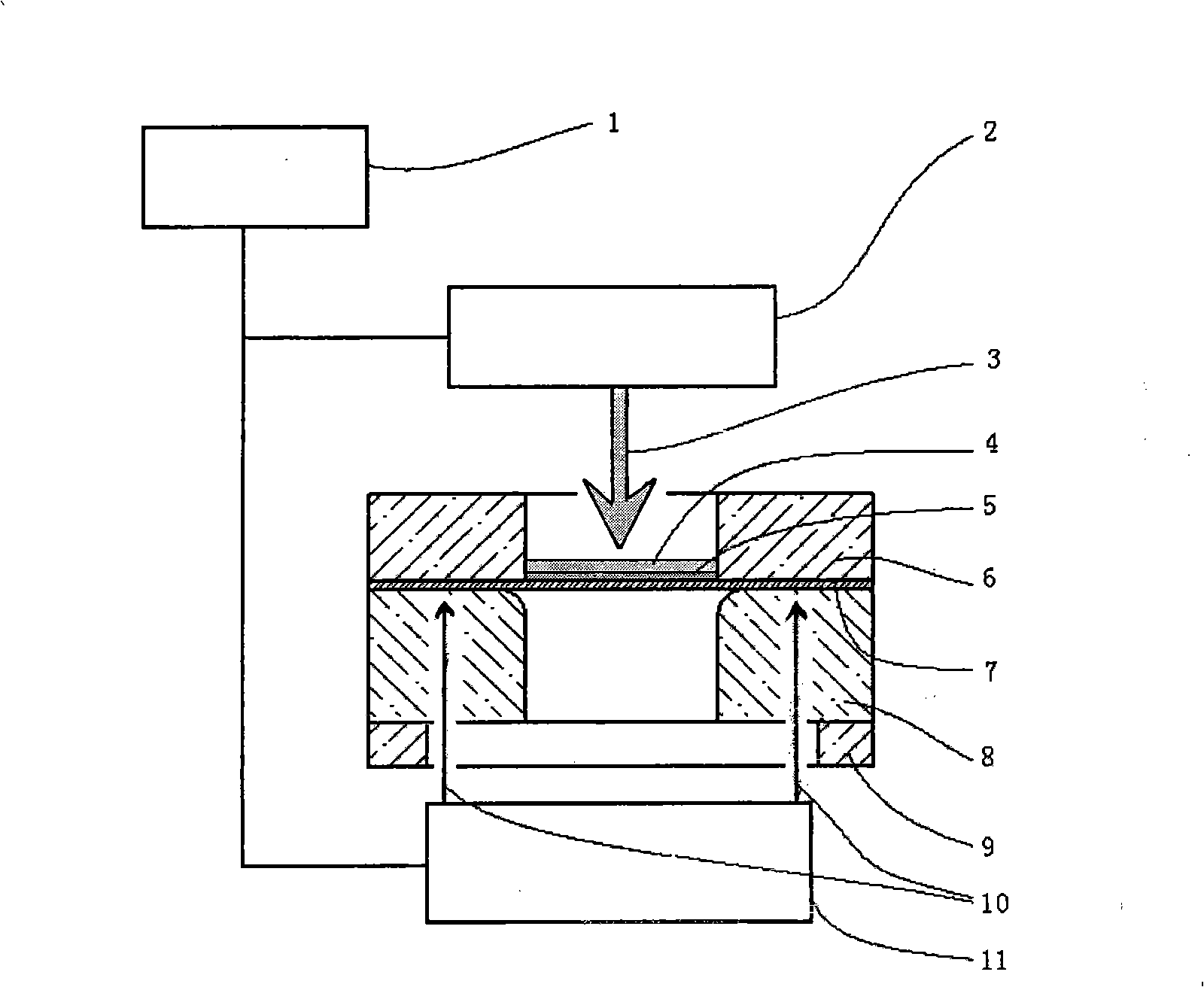 Sheet laser micro-drawing forming method and device with synchro heating
